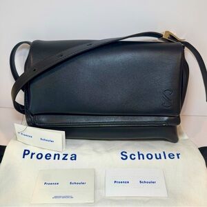 NWT Proenza Schouler City Bag In Black Nappa Leather W Adjustable Shoulder Strap